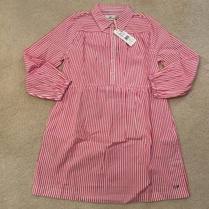 Vineyard Vines Pink White Stripes Shirtdress Size M
